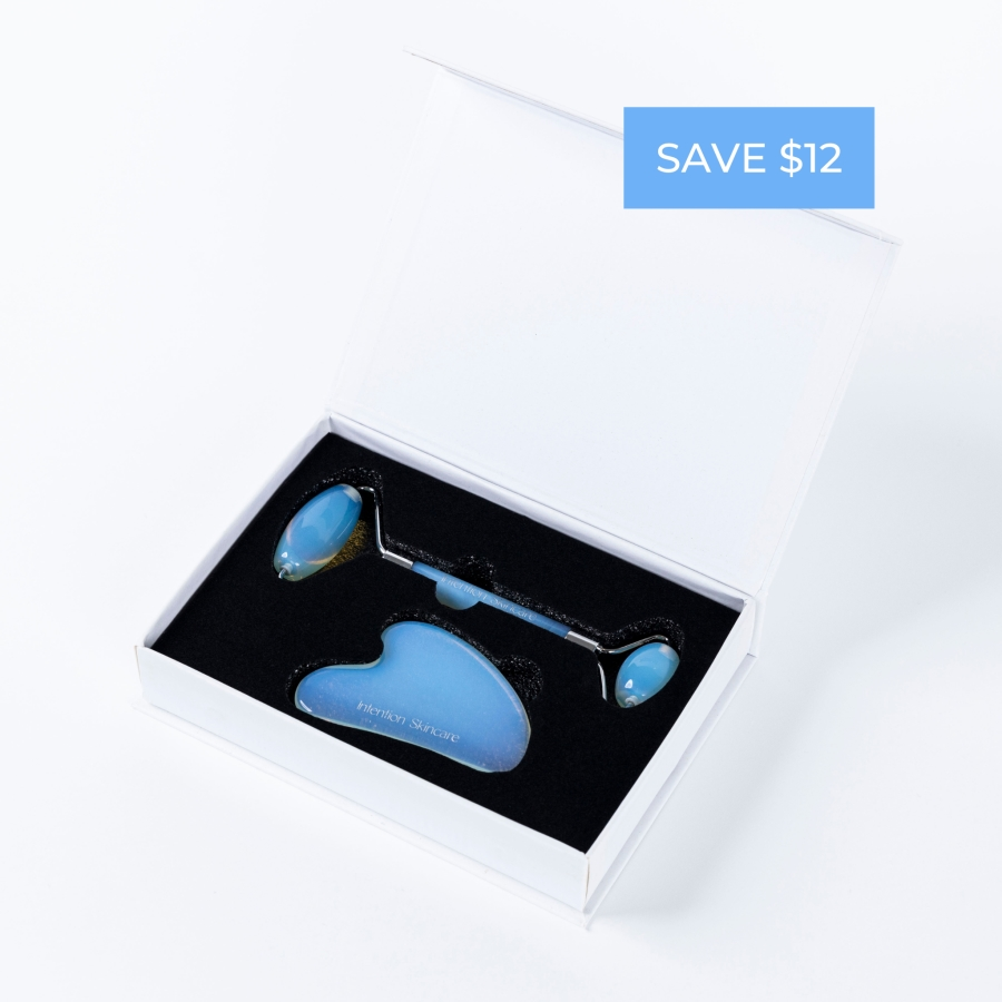 Opalite Gua Sha & Roller Facial Set