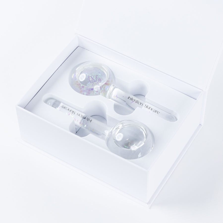 Sparkly ice globe face massagers
