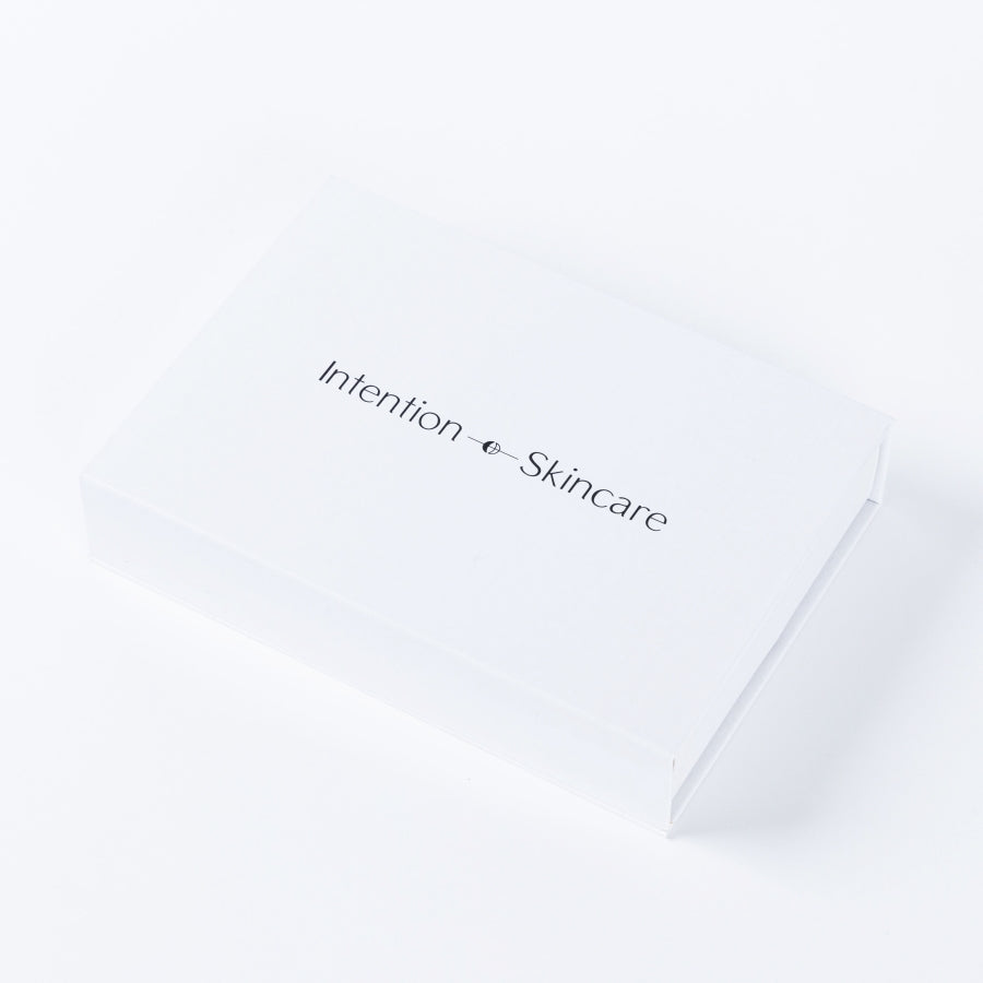 Intention Skincare crystal roller and gua sha packaging